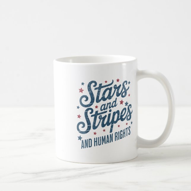 Caneca De Café Estrelas Listras E Direitos Das Mulheres 4 De Julh (Direita)