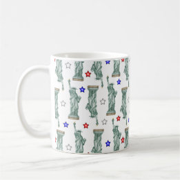 Caneca de Café Estrelas Patrióticas - Estátua da L