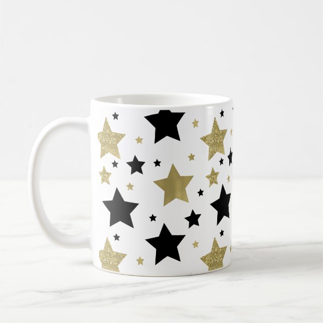 Caneca De Café Estrelas pretas Dourados (Esquerda)