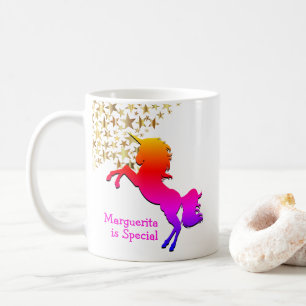 Caneca De Café Estrelas UNICORN Rosa Personalizadas