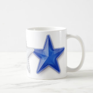 Caneca De Café Estrelas vermelhas, brancas e azuis