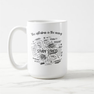 Caneca de Café Estresse de Estudo | Caneca Engraça