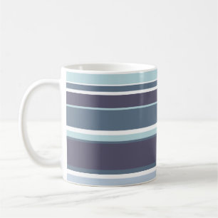 Caneca De Café Estrias de cinza azul