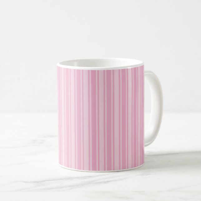 Caneca De Café Estrias de doces cor-de-rosa pálido (Frente Esquerda)