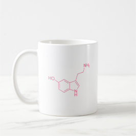 Caneca De Café Estrutura Molécula De Serotonina Rosa