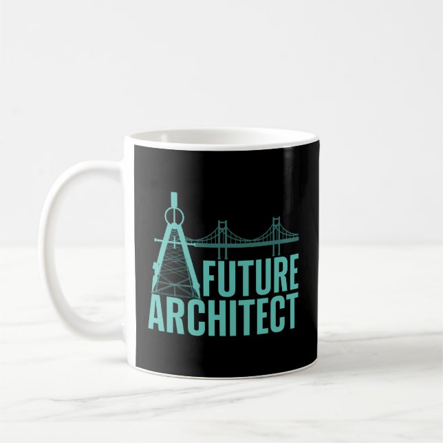 Caneca De Café Estudante de arquitetura do futuro (Esquerda)