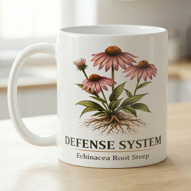 Caneca De Café Estudo Botânico de Equinácea (Criador carregado)