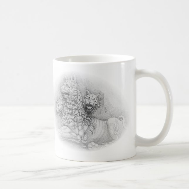 Caneca De Café Estudo da estátua de leões - Pierre Jacques mug (Direita)