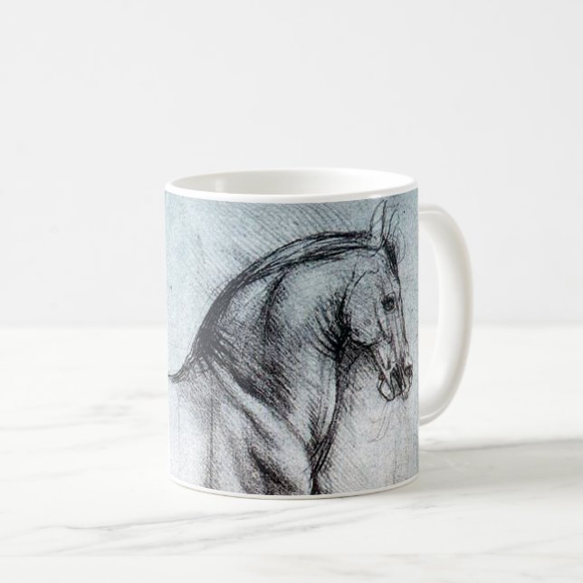 Caneca De Café Estudo dos Cavalos, Leonardo da Vinci (Frente Esquerda)