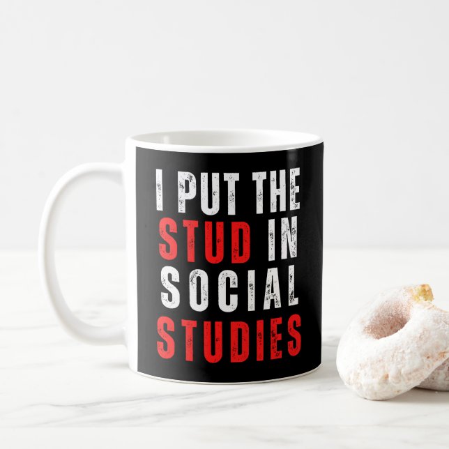 Caneca De Café Estudos Sociais Apreciação de Professores Estudos  (Com Donut)