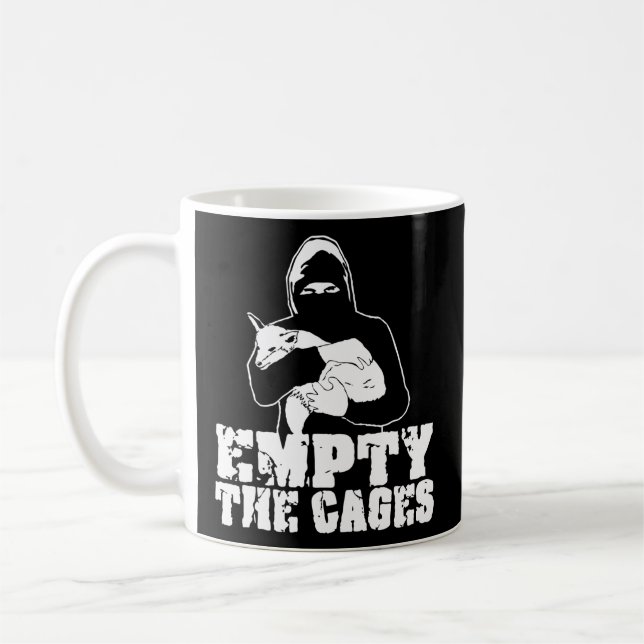 Caneca De Café Esvaziar As Gaiolas Alf Animal Liberation Front Ve (Esquerda)