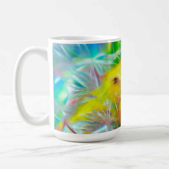 Caneca De Café Eteal Dandelions em Neon Dreamscape (Esquerda)