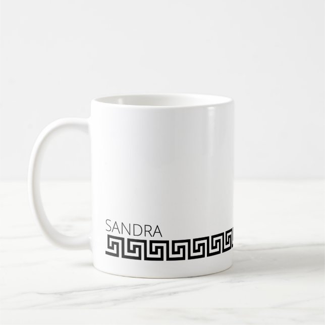 Caneca De Café Eterno Preto Chave Grega Branca (Esquerda)