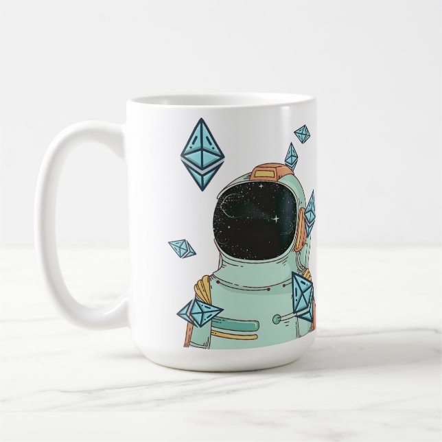 Caneca De Café Étero Para A Lua Do Homem Espacial ETH Merch (Esquerda)