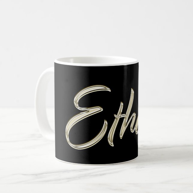 Caneca De Café Ethan Name whitegold Tasse Teetasse Kaffeetasse (Frente Esquerda)