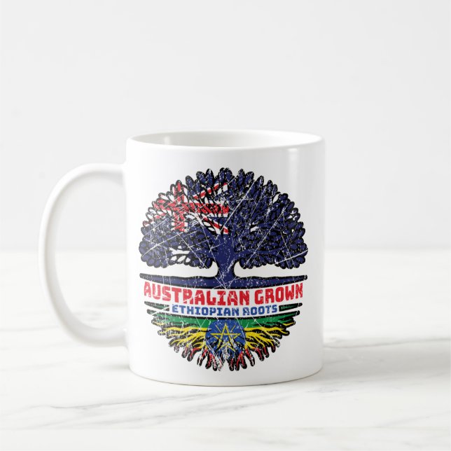 Caneca De Café Etíope Raízes de Árvores Australianas da Austrália (Esquerda)