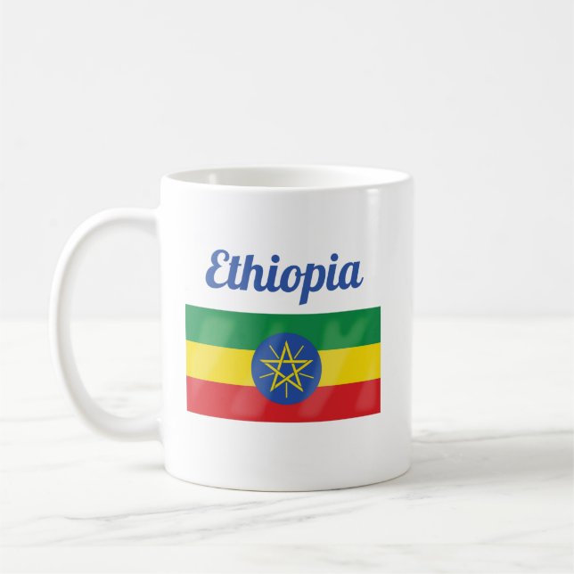 Caneca De Café Etiópia Flag Coffee Mug (Esquerda)