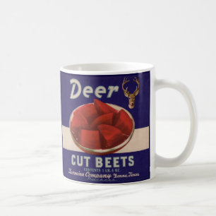 Caneca De Café Etiqueta de Beterraba de Corte de Deer 1930