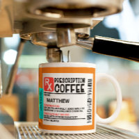 Etiqueta de café de prescrição engraçada personali