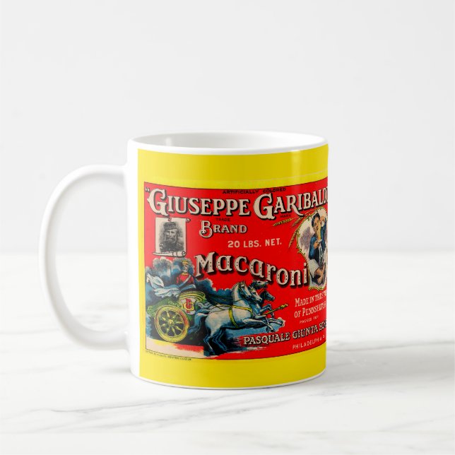 Caneca De Café Etiqueta de macarrão Giuseppe Garibaldi (Esquerda)