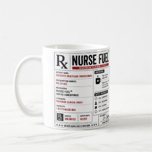 Caneca De Café Etiqueta de prescrição de combustível de enfermeir