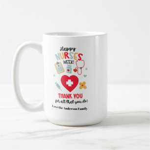 Caneca De Café Etiqueta de Presente de Apreciação de ENFERMEIRA P