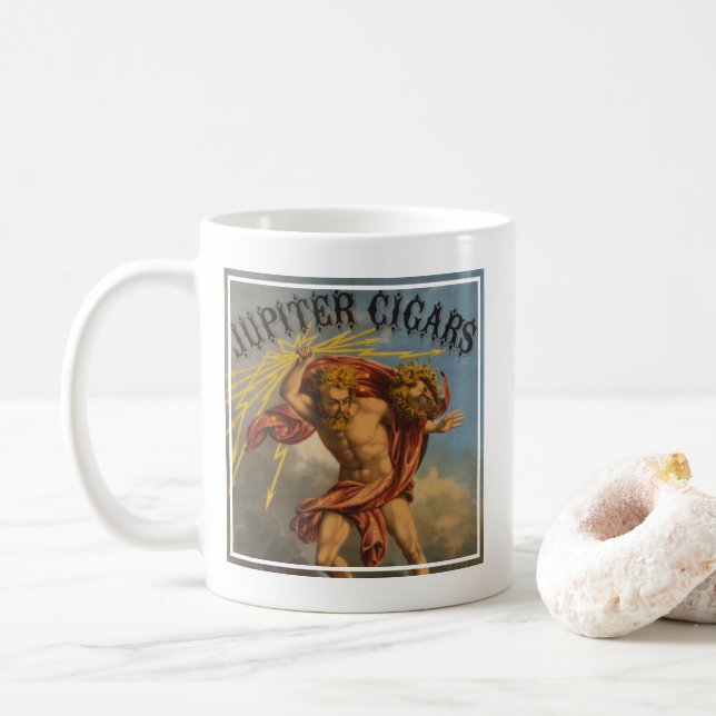 Caneca De Café Etiqueta do cigarro, 1868. (Com Donut)