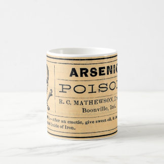 Caneca De Café Etiqueta do veneno do arsênico do vintage