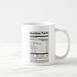 Caneca De Café Etiqueta engraçada da nutrição do doce do