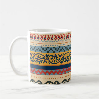 Caneca De Café Etnia geométrica: formação contínua de ornamentos.
