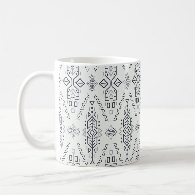 Caneca De Café Étnica Boho: Trendy-Drawn Manuscrito. (Esquerda)