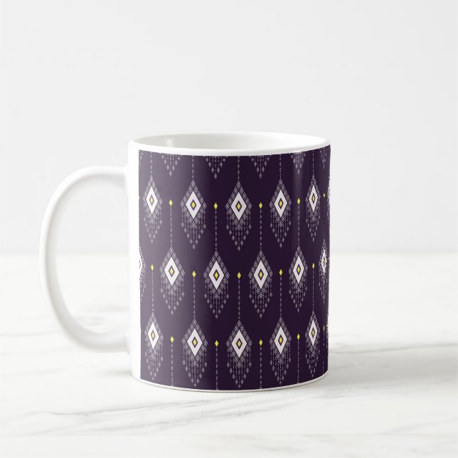 Caneca De Café Étnica com formato geométrico rhombus sem soldadur (Esquerda)