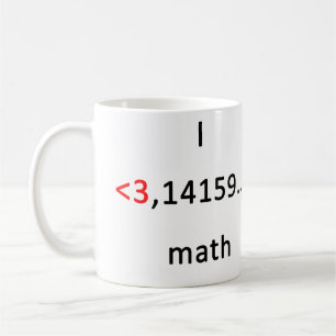 Caneca De Café Eu <3 matemática, mais do que café!