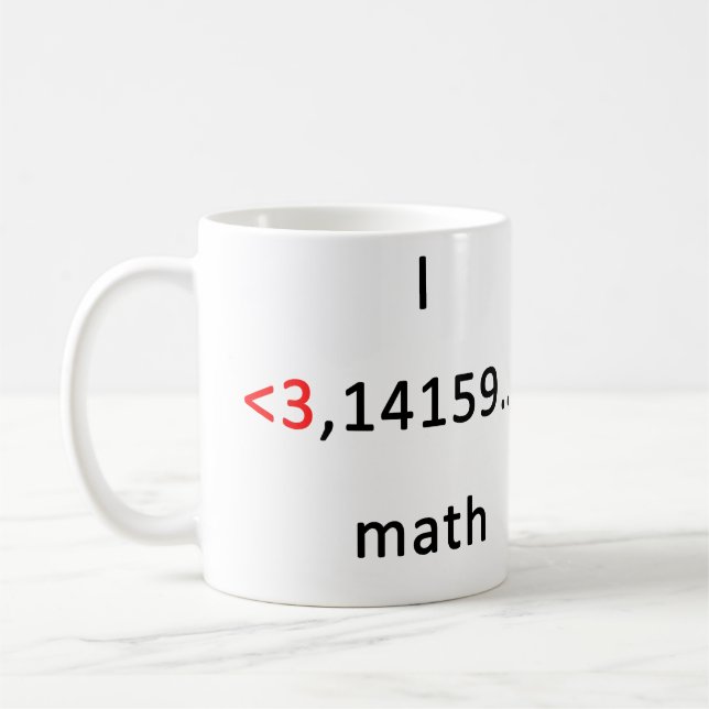 Caneca De Café Eu <3 matemática, mais do que café! (Esquerda)