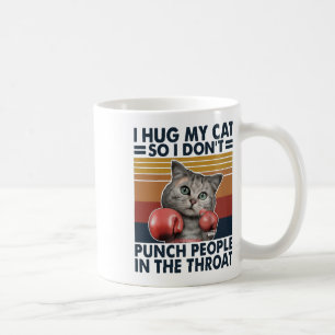 Caneca De Café Eu abraço meu gato para não picar Pessoas na garga