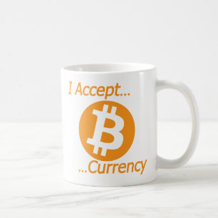 Caneca De Café Eu aceito o tipo 02 da moeda de Bitcoin