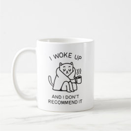 Caneca De Café Eu acordei e não recomendo isso gato engraçado