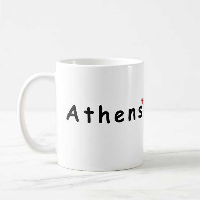 Caneca De Café Eu adoro a Grécia de Atenas (Esquerda)