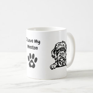 Caneca De Café Eu adoro a impressão do nome do cão DACHSHUND
