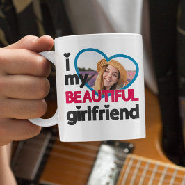 Caneca De Café Eu adoro a minha bela foto namorada