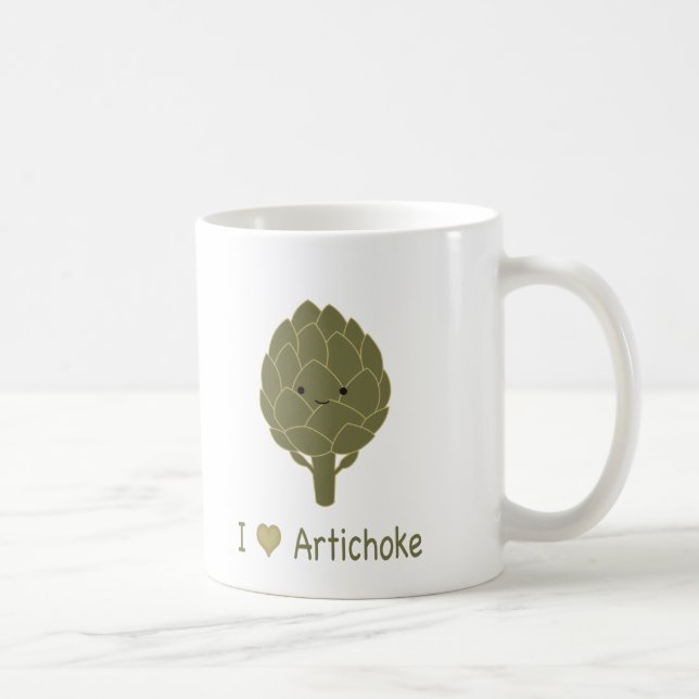 Caneca De Café Eu adoro alcachofra (Direita)