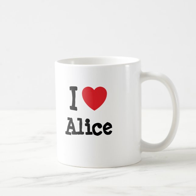 Caneca De Café Eu adoro Alice Heart Shirt (Direita)