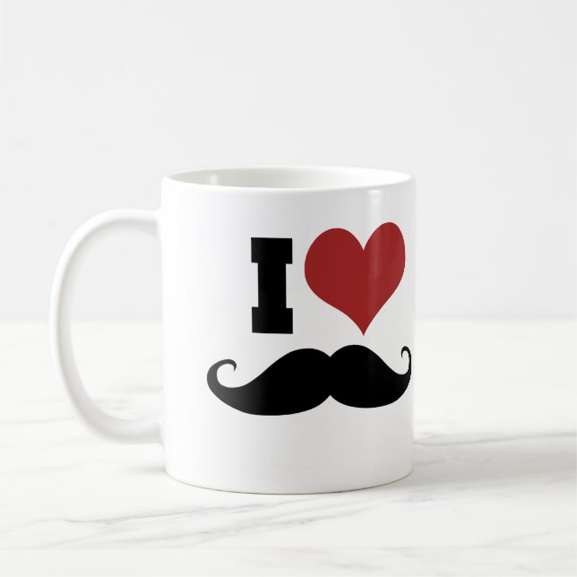 Caneca De Café Eu Adoro bigode (Esquerda)