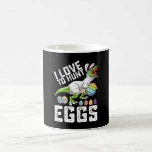 Caneca De Café Eu Adoro Caçar Ovos Dinossauro de Páscoa T Rex