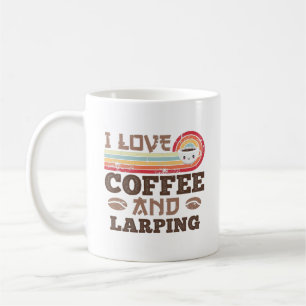 Caneca De Café Eu adoro café e Larping Retro Sunset Gift