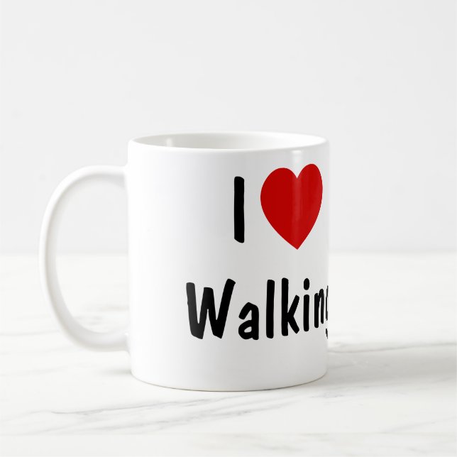 Caneca De Café Eu Adoro Caminhar (Esquerda)