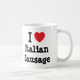 Caneca De Café Eu adoro camiseta de coração de linguiça italia
