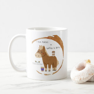 Caneca De Café Eu adoro cavalos e café, uma lata de café
