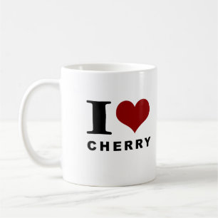 Caneca De Café Eu adoro cereja. Amante de cereja