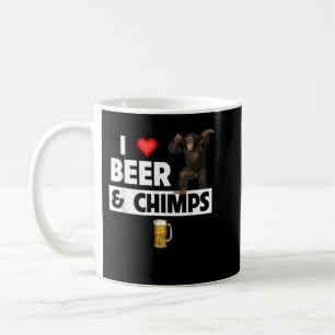 Caneca De Café Eu adoro cerveja e chimpanzés, Bebendo Chimpanzee